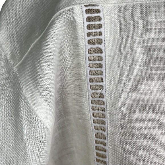 Claudio of Paris Punch Women’s Ivory Linen Blouse Crochet Detail Fr Size 1 - Picture 5 of 16